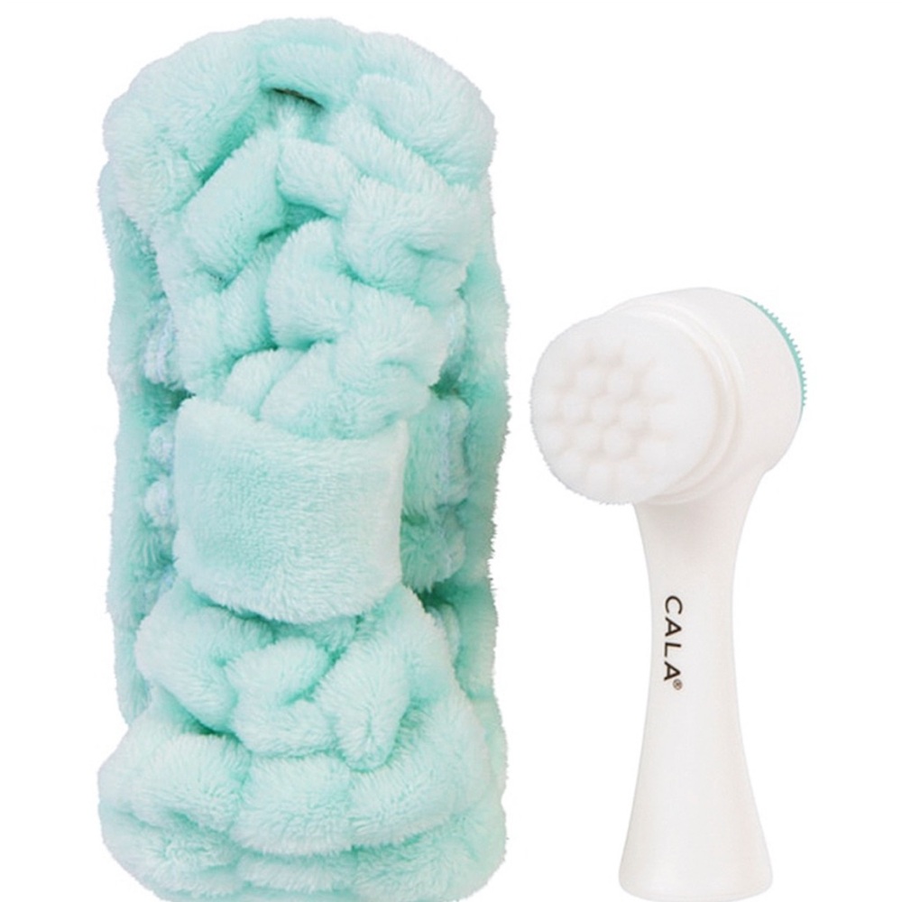 CALA Mint Green Headband and Facial Brush Set